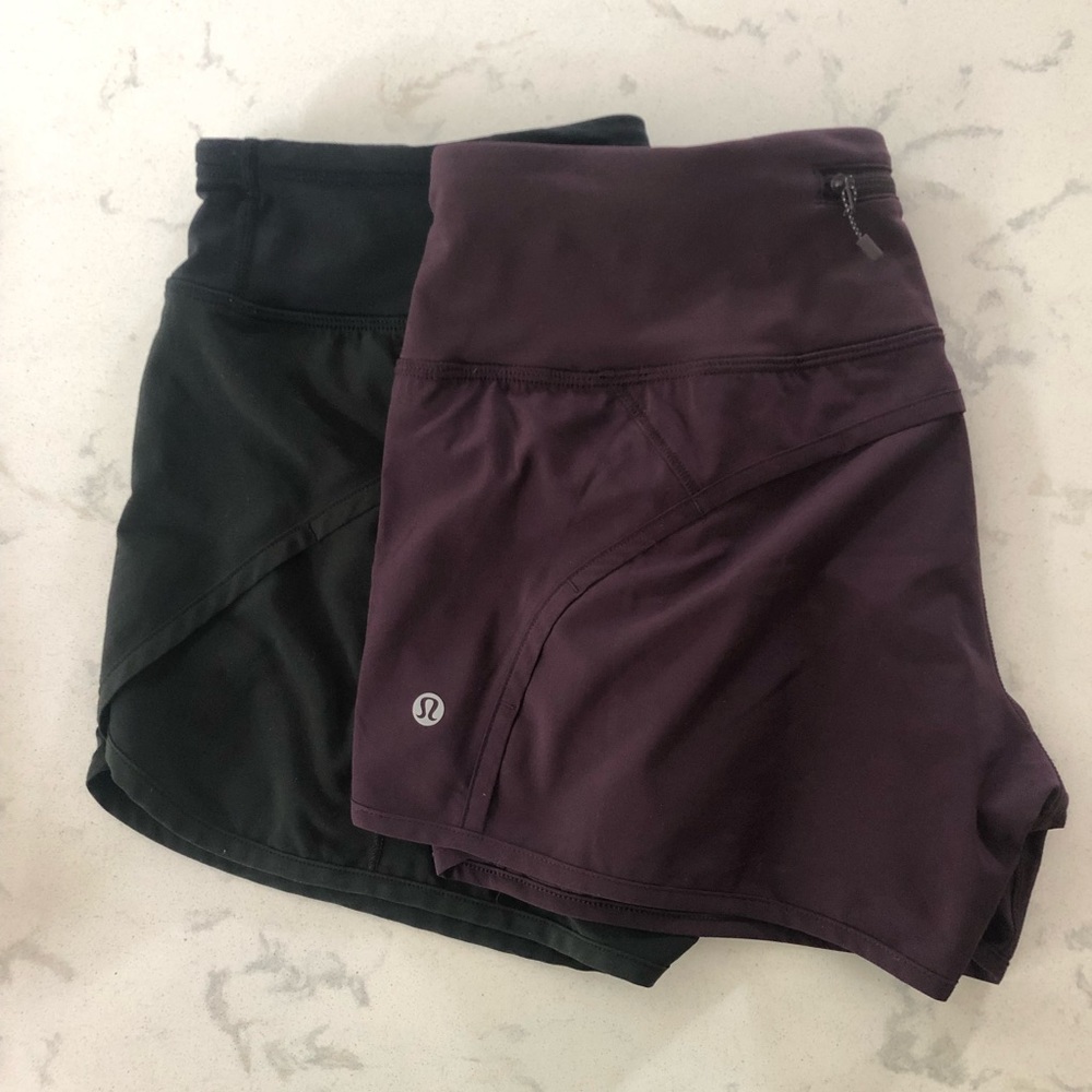 Lululemon speed short bundle- black and purple